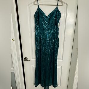 Nightway Sequin mermaid long evening dress